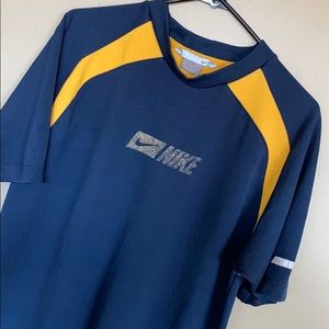 Vintage Mens Nike Jersey Shirt Yellow & Blue